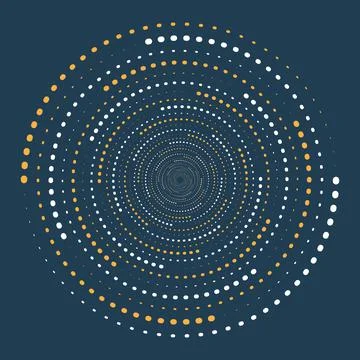 Glowing Halftone Dots Circle, Auxiliary Graphic Elements for Designs Stock Illustration