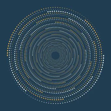 Glowing Halftone Dots Circle, Auxiliary Graphic Elements for Designs Stock Illustration