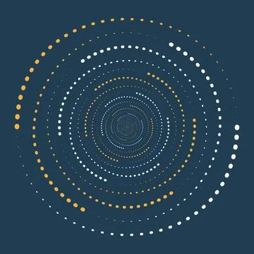 Glowing Halftone Dots Circle, Auxiliary Graphic Elements for Designs Illustrazione stock