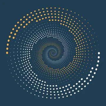 Glowing Halftone Dots Circle, Auxiliary Graphic Elements for Designs Illustrazione stock