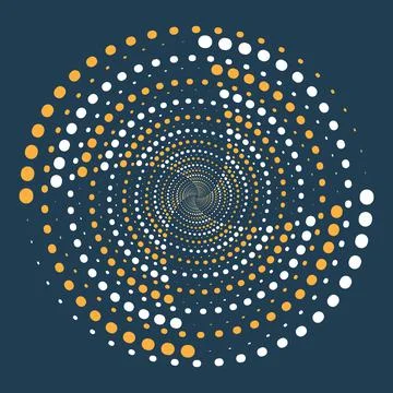 Glowing Halftone Dots Circle, Auxiliary Graphic Elements for Designs Stock Illustration