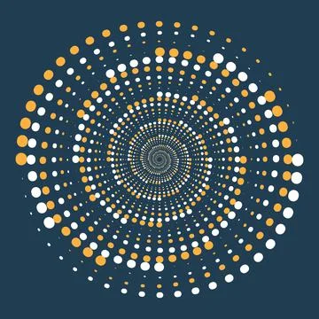 Glowing Halftone Dots Circle, Auxiliary Graphic Elements for Designs Stock Illustration