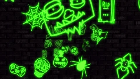 Glowing Halloween Overlay Loops Stock After Effects