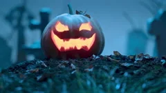 Zombie animation. Halloween concept. Gr, Stock Video