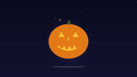 Glowing halloween pumpkin jack o lantern midnight loop Vídeos de archivo 342614528