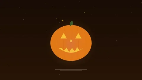 Glowing halloween pumpkin jack o lantern tangerine loop Vídeos de archivo 342614535