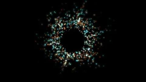 A glowing halo throws the particles to the ground.seamless loop. Stock Footage 79933045