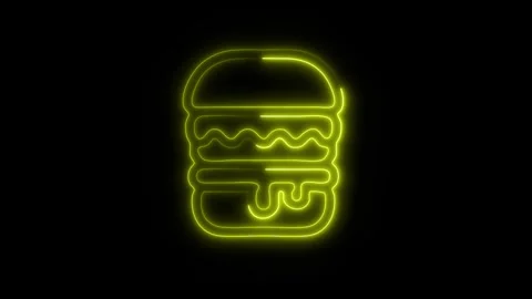 Glowing Hamburger Icon in HD Video Neon Animation Stock Footage 304555385