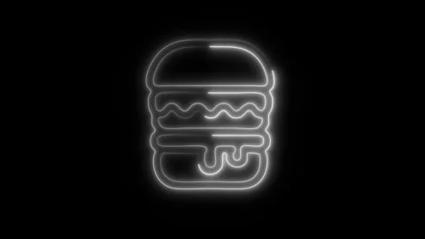 Glowing Hamburger Icon in HD Video Neon Animation 库存影片 304555388