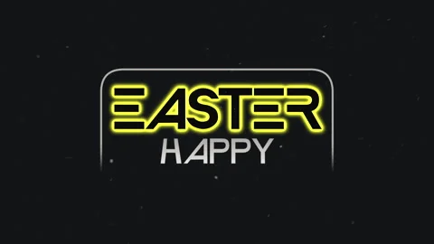 Glowing Happy Easter neon sign brightening up the night Vídeo Stock 267014779