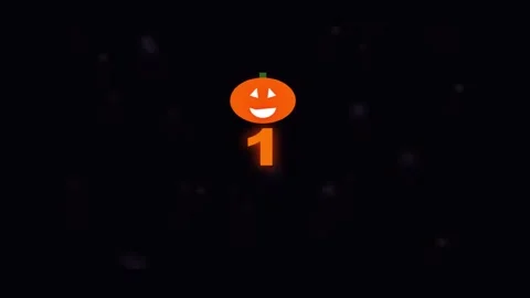 Glowing Happy Halloween text typography animation with neon orange and purp.. Stock Footage 344709893