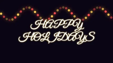 Glowing "Happy Holidays" Script Text Animation with Sparkling Bokeh Lights .. Vídeo Stock 337501660