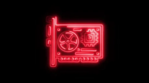 Glowing Hardware Icon and Symbol in HD Video Neon Stock Footage 304558505
