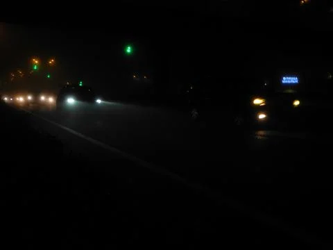 Glowing headlights Foto stock