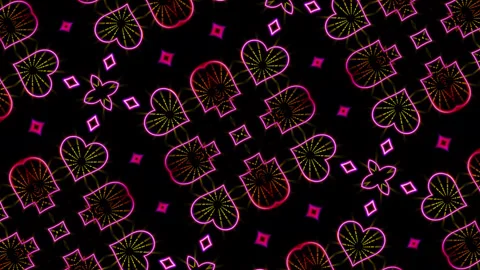 Glowing Heart Kaleidoscope Vj Loop 3 Stock Footage 314567033