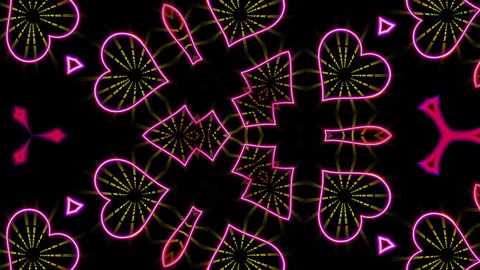 Glowing Heart Kaleidoscope Vj Loop Stock Footage 314567218