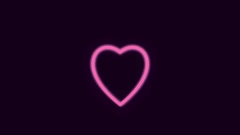 Glowing Heart Outline Animation Loop Romantic Background Video stock 327996179