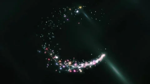 Glowing heart particles swirling in a circle. Abstract love animation with Video stock 340381868