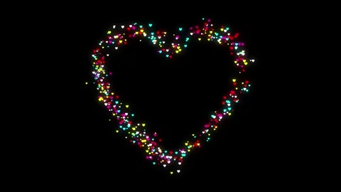 Glowing Heart Particles video animation Stock Footage 330419710