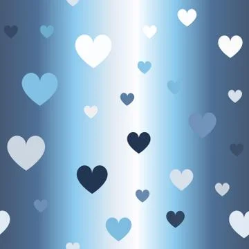 Glowing heart pattern. Seamless vector Stock Illustration
