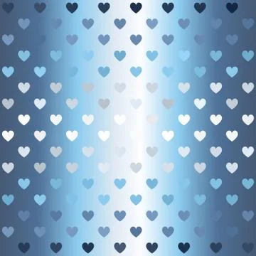 Glowing heart pattern. Seamless vector background Stock Illustration