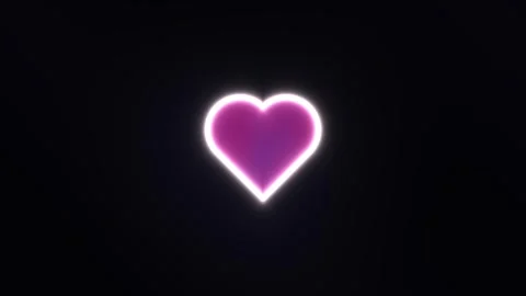 Glowing heart shape on a dark background in simple Stock Footage 338295631