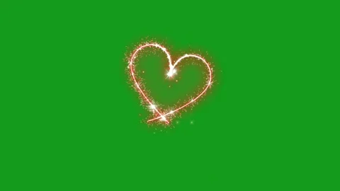 Glowing heart shape motion graphics with green screen background Stock Footage 138190779
