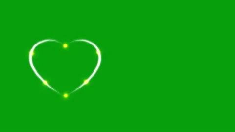 Glowing heart shape motion graphics with green screen background Stock Footage 141102199