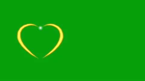 Glowing heart shape motion graphics with green screen background Stock Footage 141170196
