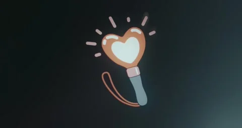 Glowing heart shaped object on a stick Stock Footage 313494347