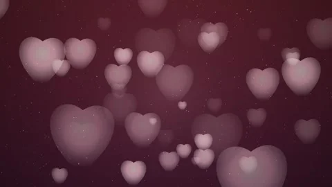 Glowing Heart Shapes Float in Dreamy Darkness Stock Footage 327338521
