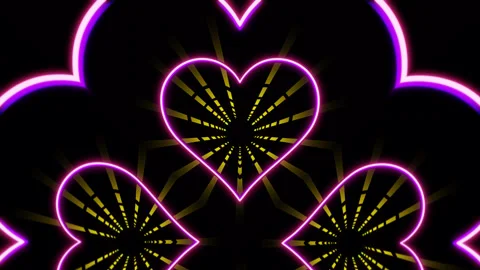 Glowing Heart Tunnel Vj Loop Stock Footage 314567324