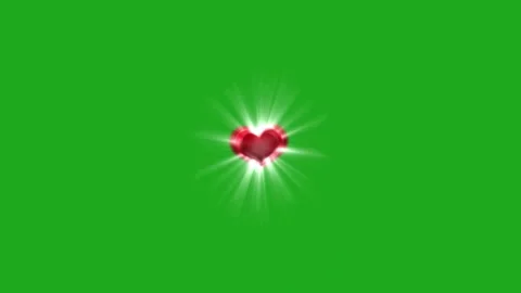 Glowing heart with white rays on green screen background Stock Footage 277867075