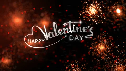 Glowing hearts appear on the shining background. Valentines Day holiday abstract Stock Footage 101658919
