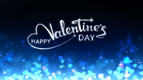 Glowing hearts appear on the shining background with text. Valentines Day Stock Footage 101661948