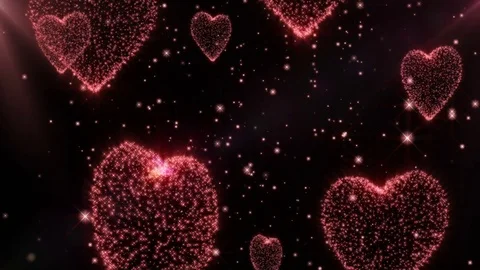 Glowing hearts background for Wedding and Valentine's day. VJ loop. Red Stock Footage 71587500