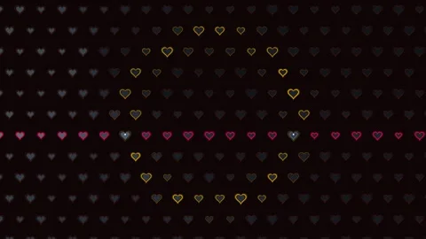 Glowing hearts create motion in background for Valentines Day celebrations .. Stock Footage 325036950