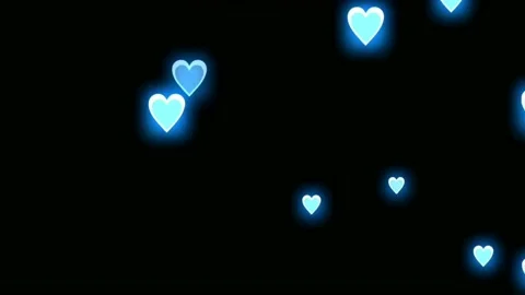 Glowing hearts motion graphics with night background Stock Footage 133395612