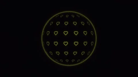 Glowing hearts pattern displayed in a circular formation Stock Footage 338286404