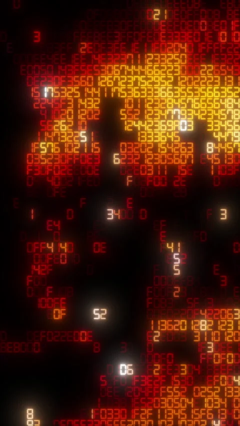 Glowing hexadecimal code digital screen animation Stock-Footage 346400751