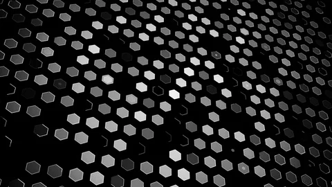 Glowing hexagon cells Stock Footage 93284003