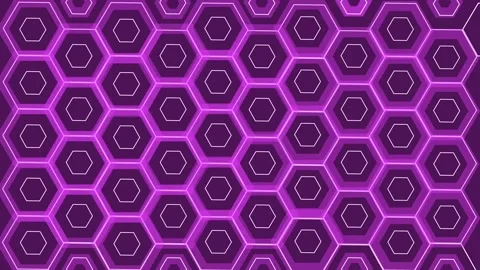 Glowing hexagon pattern background with repeating geometric cells and a dig.. Stock Footage 337081611