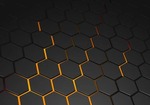 Glowing Hexagonal Background Stock Illustration