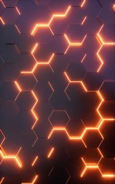 Glowing hexagonal background pattern, 3d rendering. Stock Illustration