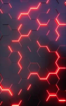 Glowing hexagonal background pattern, 3d rendering. イラスト素材