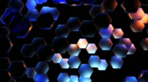 Glowing hexagonal lights Stock Footage 46734044
