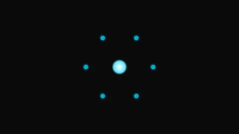 A glowing hexagonal pattern of cyan dots set against a deep black background 스톡 동영상 339617255