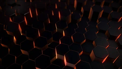 Glowing hexagons background Видео 155085899