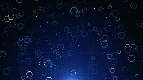 Glowing Hexagons Digital Environment Technology Video Animated Background Stock Footage 341658813