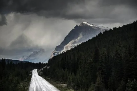 Glowing Highway in Banff Stock Photos